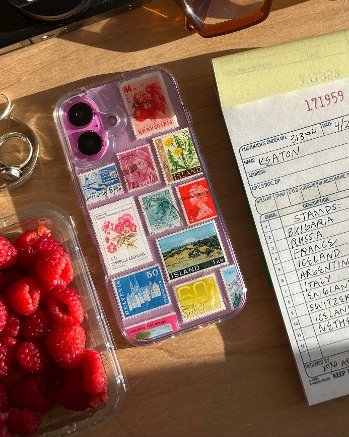 Postage Stamp Custom Made iPhone Case (made with real stamps) – Mayzie Co