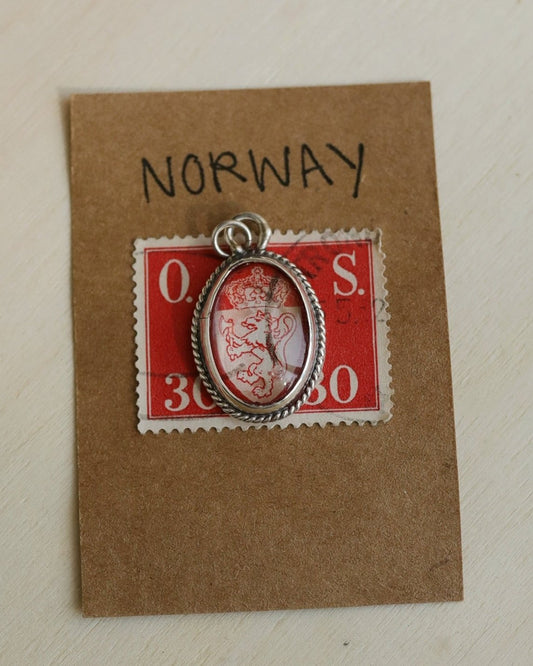 norway stamp pendant & chain