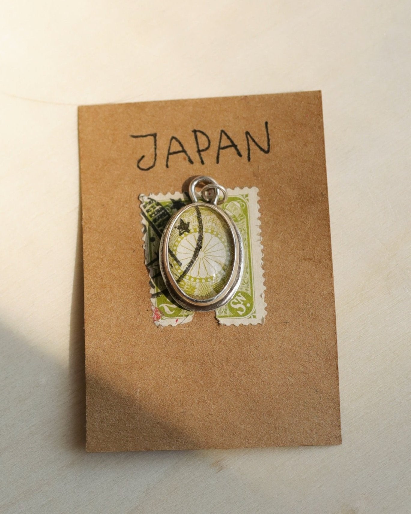 japan stamp pendant & chain