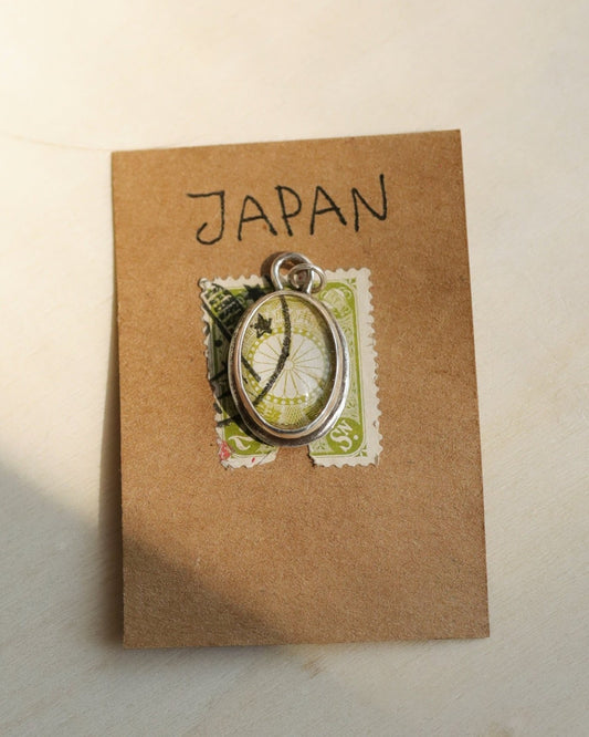 japan stamp pendant & chain