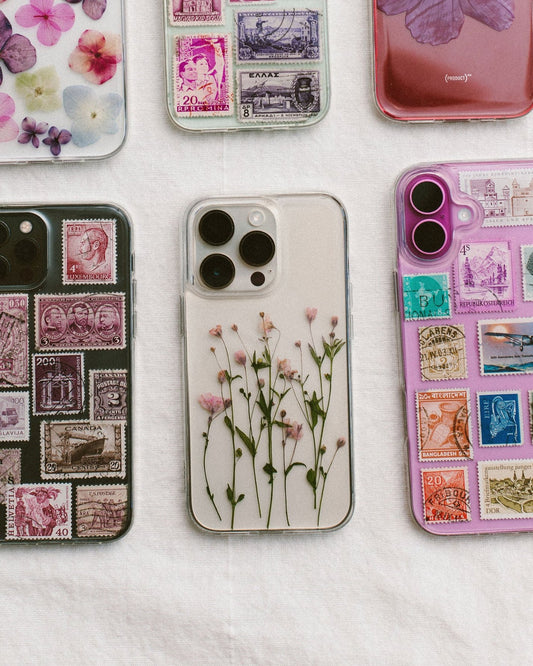 pink pressed flowers