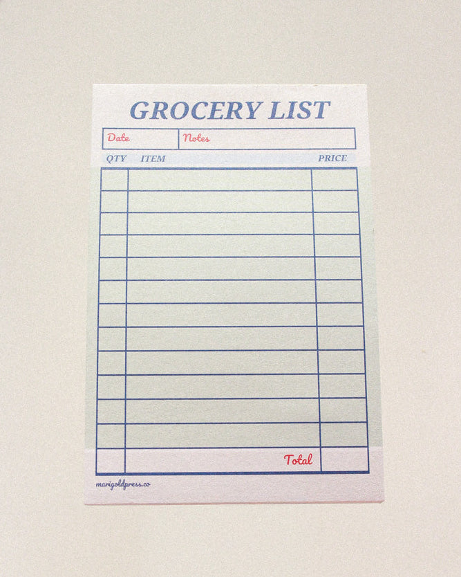 grocery list notepad