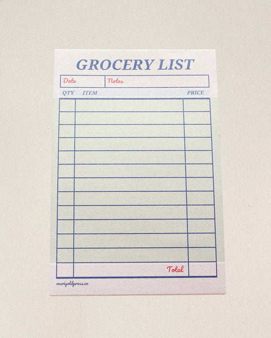 grocery list notepad